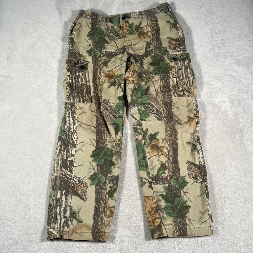 Flint River Outdoor Wear Realtree Camo Cargo Pants Men's Large Long Made in USA